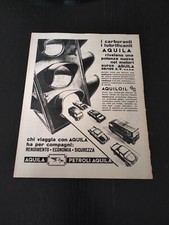 1961 AQUILOIL 4S PETROLI AQUILA OLIO MOTORE PUBBLICITA EPOCA VINTAGE AD ANNI 60