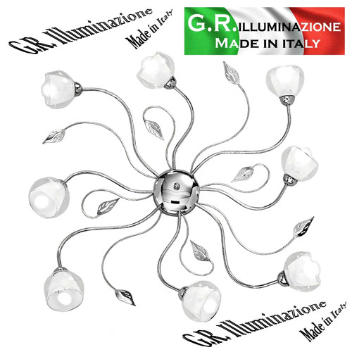 Plafoniera moderna cromata - cromata, 8