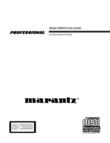 Marantz cdr510 recorder - cdr510,