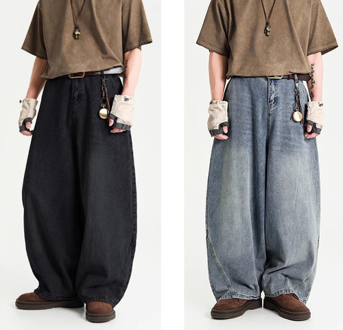 Jeans larghi uomo jeans gamba