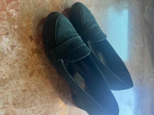 Scarpe mocassini verde scuro