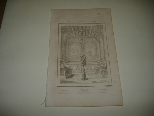 1835 incisione siena sacrestia - siena,