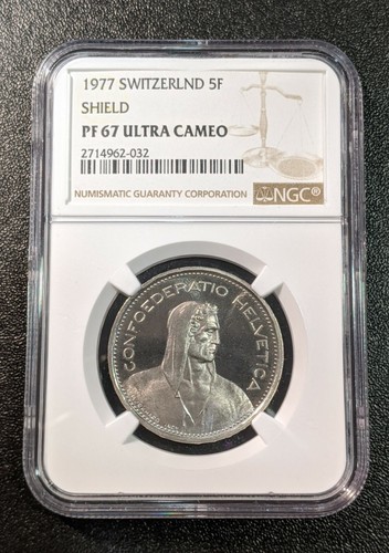 1977 pf67 ultra cameo - 1977, svizzera