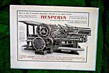 MACCHINA TIPOGRAFICA HESPERIA -- AUGUSTA  pubblicità d'epoca su cartoncino