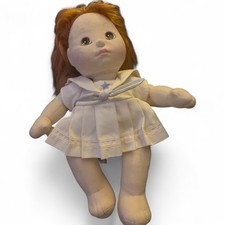 Bambola vintage Mattel My Child lunga dritta capelli rossi occhi marroni vestito bianco