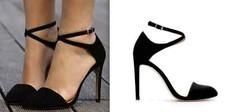 ZARA SCARPE NERE SANDALI TACCO