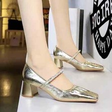 Decolte Scarpe 5 cm Oro Lucido Eleganti Comode Pelle Sintetica 23325