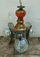 Lampadario vetro acciaio - lampadario, e