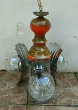 LAMPADARIO VETRO E ACCIAIO