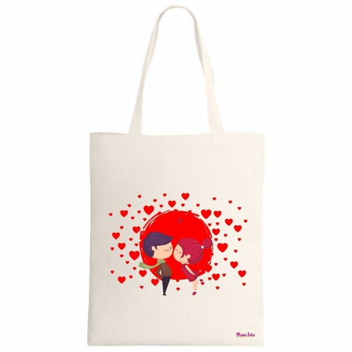 Borsa poliestere ecru 34x39 - poliestere,