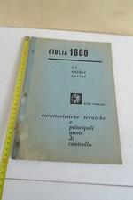Alfa Romeo Giulia 1600 T.I. spider sprint manuale caratteristiche tecniche 1963
