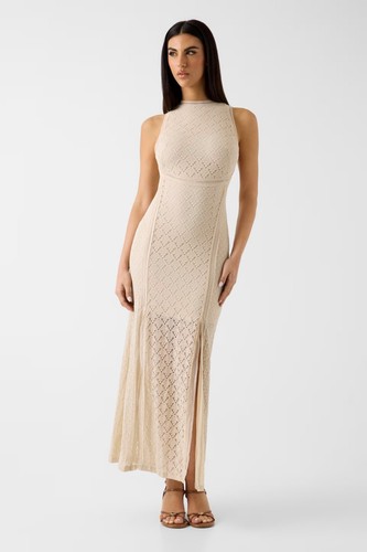 Womens guess long lace dress - long,