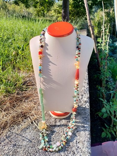 Collana lunga pietre - lunga, in