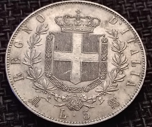 Lire 1872 vittorio - 5, emanuele