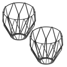  2 Pcs Abat Jour Cage Metal