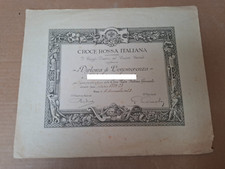 DIPLOMA CROCE ROSSA ITALIANA 1923