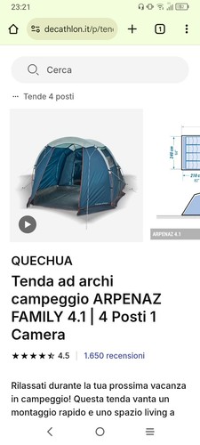 Tenda campeggio posti - campeggio, 4