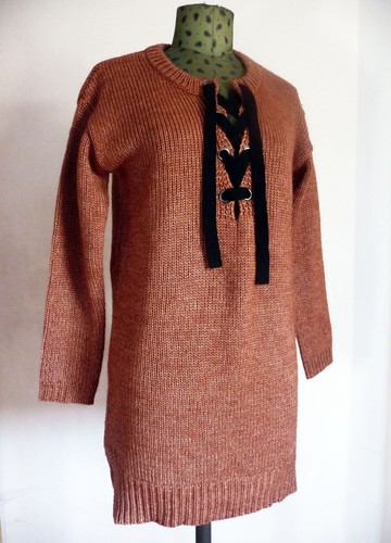 Maglione vestito rosa tabacco
