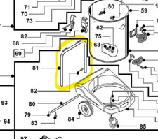 AS 590 P MANIGLIA ACCIAIO CARRELLO per aspirapolvere solidi e liquidi GHIBLI e W