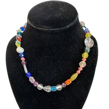 Collana perline colorate fatta - colorate,