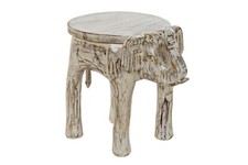 TAVOLINO ELEFANTE IN LEGNO MASSICCIO DECAPE' SHABBY TAVOLO SALOTTO STILE ETNICO