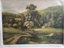 Quadro paesaggio fiammingo Dipinto A Mano Olio Su Tela di cotone 50x70 cm n6