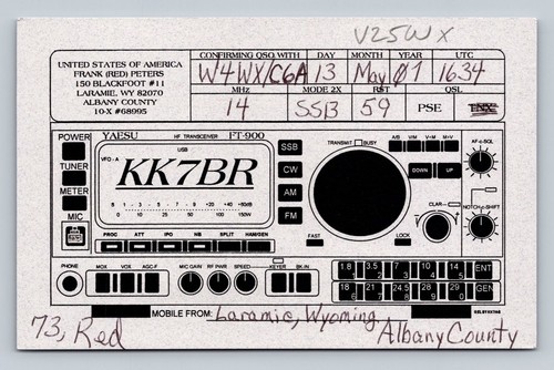 Radioamatore qsl kk7br - qsl,