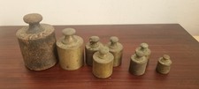 Set pesi per bilancia in ottone vintage, punzonati