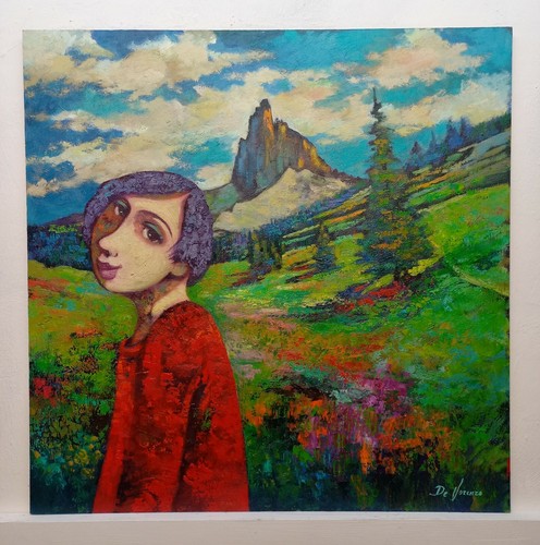 Quadro paesaggio figura - quadro,