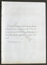 Partecipazioni Nozze Giuseppe Visconti e Antonietta Piola Casella - Casale 1854