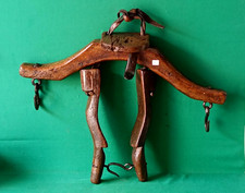 ANTICO GIOGO IN LEGNO FATTO A MANO PER BUE BUOI PRIMI '900 RESTAURATO. CK24