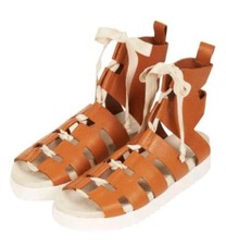 TopShop Unico Pelle Gladiatore Sandali Bassi Misura UK 4 6 Eu 37 39