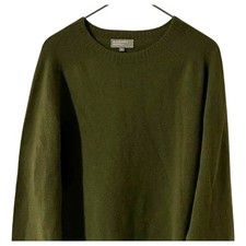 Maglione girocollo Margaret Howell lana cashmere Scozia oliva L F/S