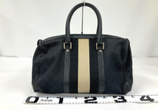 Borsa Gucci Sherry Line Boston GG tela pelle nera vintage autentica 0000846