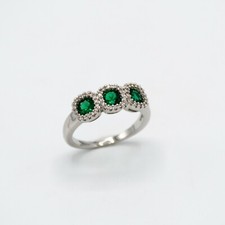 Anello " Venere Gioielli" in rame bianco tipo trilogy con zirconi Vx.29