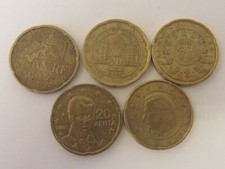 LOTTO 5 MONETE DA 20 CENTESIMI DI EURO  2002 RARE