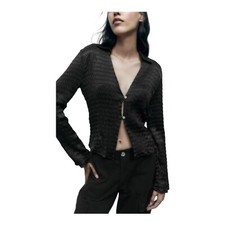 Zara Black Basic Satin Effect