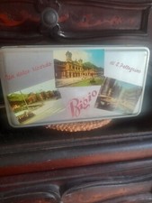 scatola in latta vintage biscotti S.Pellegrino. terme Bigio cartoline mc28x15x10