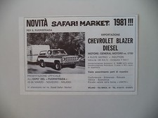 advertising Pubblicità 1981 FUORISTRADA CHEVROLET BLAZER DIESEL - SAFARI MARKET