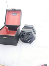 Lachenal Excelsior Concertina scatola antica vintage in pietra di grano