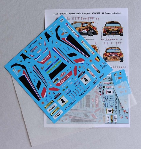 Decalcomanie peugeot 207 - 1/24,,