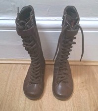 Prada Brown Leather Zip Up Hi