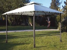 GAZEBO IN METALLO CON TELO BEIGE FALESIA MT. 3X3 GAZEBI ARREDO GIARDINO ESTERNO