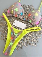 Bikini Fluo Giallo E Stelle