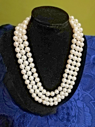 Collana lunga perle bianche