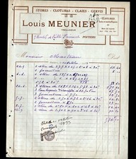 POITIERS (86) Ets de TREILLAGE / CLOTURES STORES CLAIES "Louis MEUNIER" en 1933