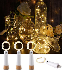 Luces botella vino con corcho