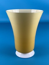 Murano V. Nason Vaso Incamiciato Vetro Giallo E Bianco Modernariato Design 1980