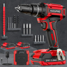 Trapano Avvitatore con 2 Batterie Litio 21V 2000mAh accessori e valigetta