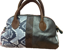 EBARRITO Borsa a bauletto in pelle con tracolla fantasia pitonata (22x40 cm)